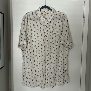 Marine Layer Cotton Rayon Shirt in Natural Icon - XL